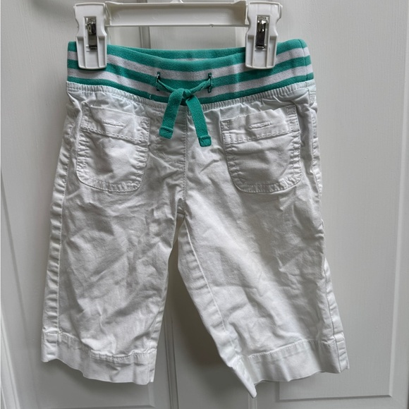 Mini Boden 3T Girls White & Teal Stripe Band Casual Capri Pants - Picture 1 of 5